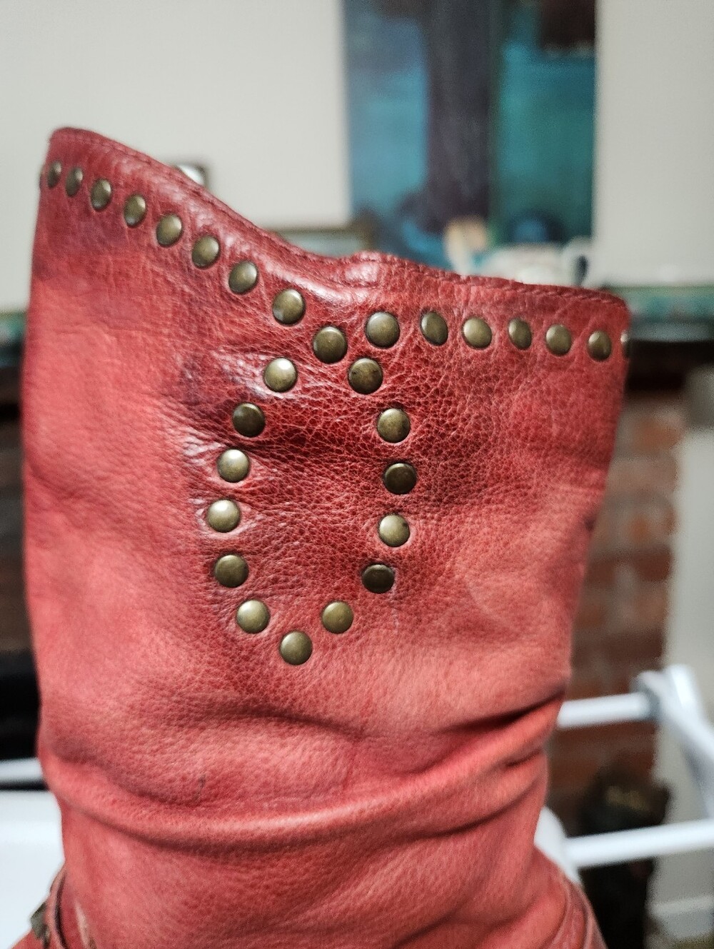 Mjus Red Studded Leather Boots - Picture 6 of 9